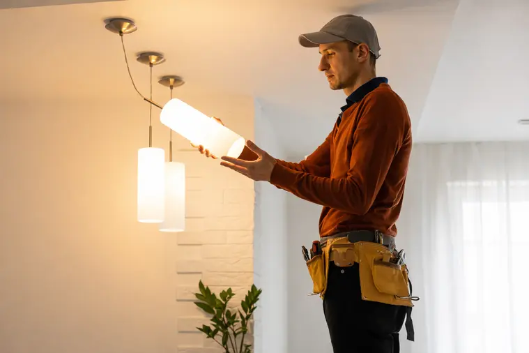 Lámpatest, csillár és LED világítás felszerelése mennyezetre